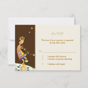 Rustic Kokopelli Tribal Wedding RSVP Card