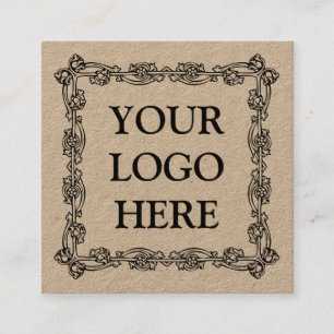 Rustic Kraft Add Your Logo Square Business Card