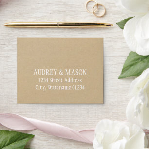Rustic Kraft and White Lace Wedding RSVP Envelope