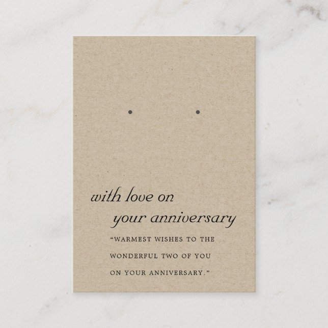 RUSTIC KRAFT ANNIVERSARY EARRING DISPLAY CARD (Front)