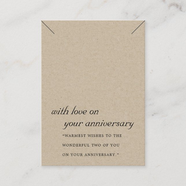 RUSTIC KRAFT ANNIVERSARY NECKLACE DISPLAY CARD (Front)