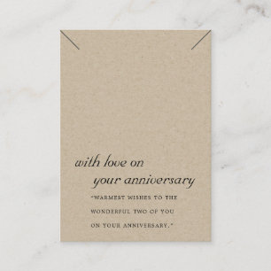 RUSTIC KRAFT ANNIVERSARY NECKLACE DISPLAY CARD