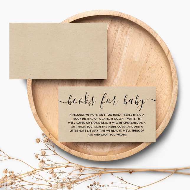 Rustic Kraft Baby Shower Book Request Enclosure Card (Creator Uploaded)