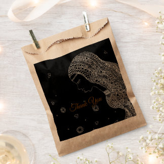Rustic Kraft Black and White Bridal Shower Favour Bags