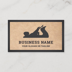 Rustic Kraft Black Hand Plane Handyman Carpenter Business Card