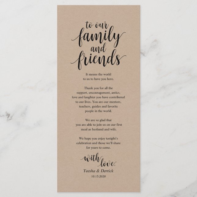 Rustic Kraft, Black Place Setting Thank You Cards (Front)