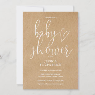 Rustic Kraft Boho Gender Neutral Baby Shower Invitation