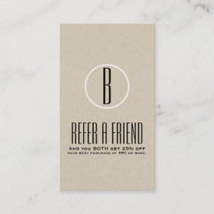 Rustic Kraft Brown Minimal Refer a Friend Referral