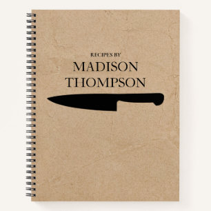 Rustic Kraft Brown Paper Simple Recipes Cookbook  Notebook