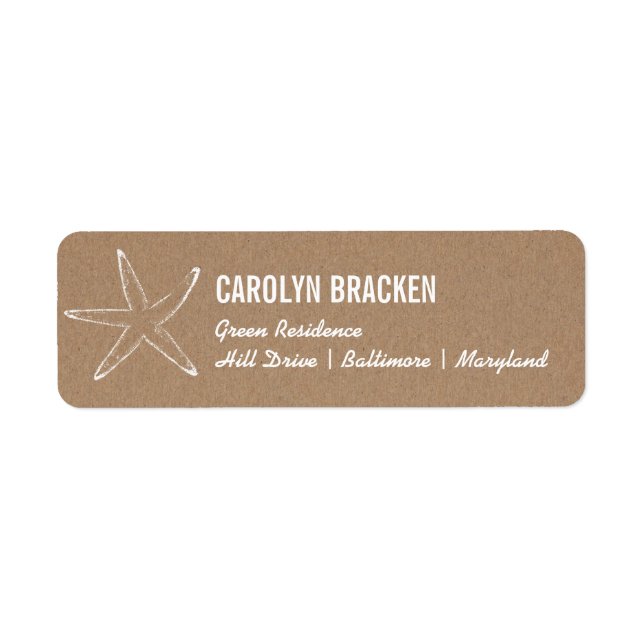 Rustic Kraft Brown Paper Starfish (Front)