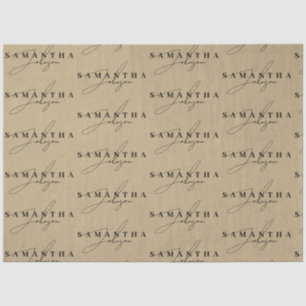 Rustic Kraft Brown Signature Script  Tissue Paper