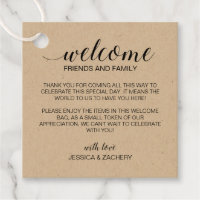 Rustic Kraft Brown Wedding Welcome Gift Basket Bag