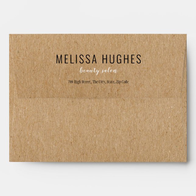 Rustic Kraft Business Company Return Address Envelope (Back (Top Flap))