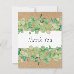 Rustic Kraft Business Eucalyptus Floral Thank you