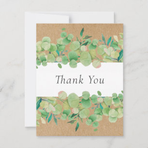 Rustic Kraft Business Eucalyptus Floral Thank you Card