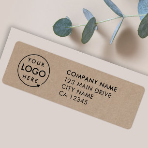 Rustic Kraft Business Logo Company Address Label