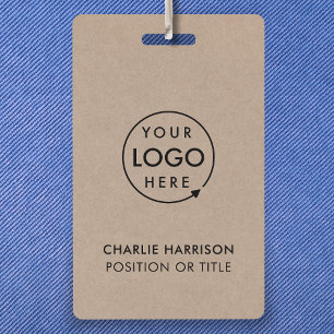 Rustic Kraft   Business Logo ID Modern Employee Badge