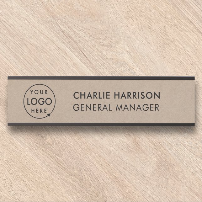 Rustic Kraft | Business Logo Modern Employee Staff Door Sign (Creator Uploaded)