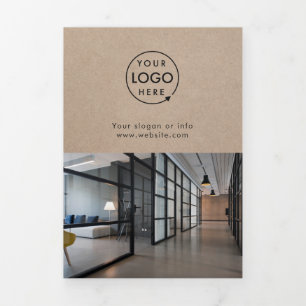 Rustic Kraft   Business Logo Trifold Brochure