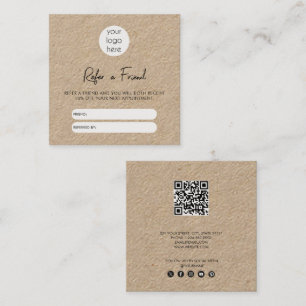 Rustic Kraft Business Refer A Friend Referral Card