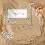 Rustic Kraft Business Thank You Spring Leaves Postcard<br><div class="desc">Rustic kraft business thank you soft spring leaves greenery postcard. Featuring delicate watercolour leaves framing your thank you message set in an elegant text. You can add your company contact details along with a personalised message on the reverse or if you prefer to leave it blank simply delete the text....</div>