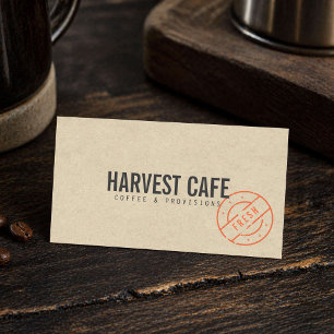 Rustic Kraft Cafe Coffee Shop Business Card