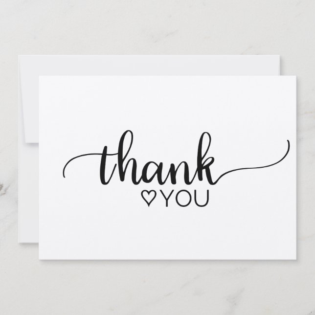 Rustic Kraft Calligraphy Thank You Card (Front)