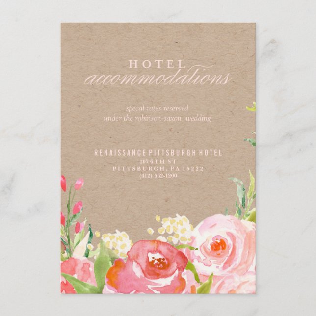 RUSTIC KRAFT CASCADING FLOWERS hotel card (Front)