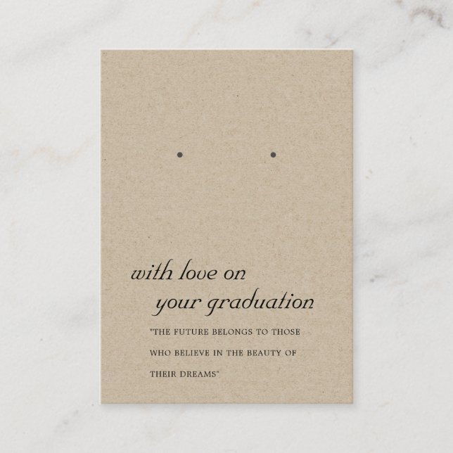 RUSTIC KRAFT CHIC GRADUATION EARRING DISPLAY CARD (Front)
