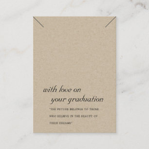 RUSTIC KRAFT CHIC GRADUATION NECKLACE DISPLAY CARD