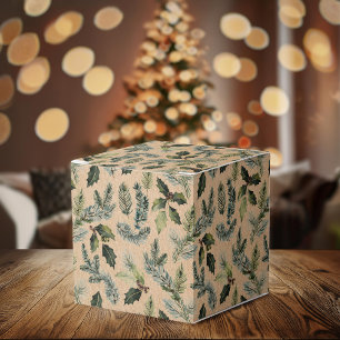 Rustic Kraft Christmas Floral Gift Box