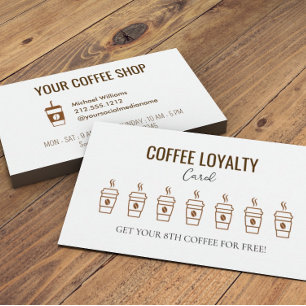 Rustic Kraft Coffee Cups Coffee Loyalty Card 