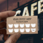 Rustic Kraft Coffee Cups Coffee Loyalty Cards<br><div class="desc">Rustic Kraft Coffee Cups Coffee Loyalty Cards.</div>