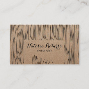Rustic Kraft Custom Hair Colour Hair Stylist Salon Appointment Card