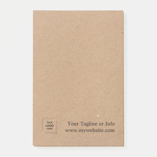 Rustic Kraft Custom Logo Business Note Design (Front)