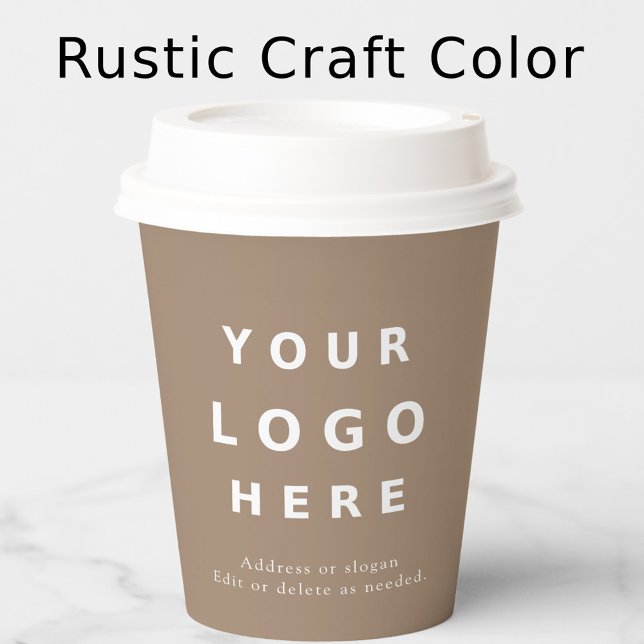 Rustic Kraft Custom Logo for Modern Business Brand Paper Cups (Creator Uploaded)