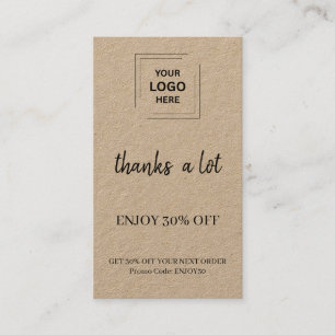 Rustic Kraft Customer Rewards Branding Style Discount Card