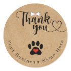 Rustic kraft - Dog Paw Custom Thank You Stickers
