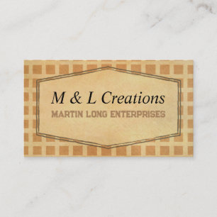rustic Kraft earth tones patterned Business Card