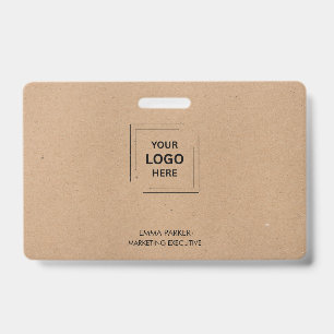 Rustic Kraft Employee Identity Design ID Badge