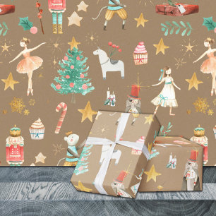 Rustic Kraft Everything Nutcracker Christmas Wrapping Paper Sheet