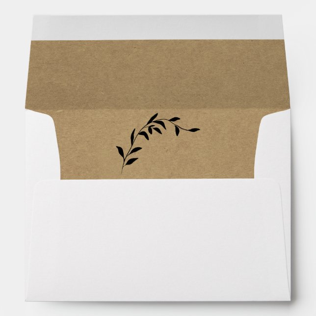 Rustic Kraft Floral Botanical Envelope (Back (Bottom))