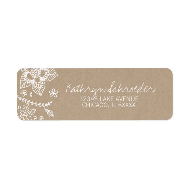 Rustic Kraft Floral Easter Address Label (Front)
