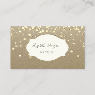 Rustic Kraft, Frame Gold  Confetti Business Card