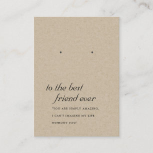 RUSTIC KRAFT FRIEND GIFT EARRING DISPLAY CARD