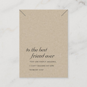 RUSTIC KRAFT FRIEND GIFT NECKLACE DISPLAY CARD