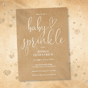 Rustic Kraft Gender Neutral Baby Sprinkle Shower Invitation