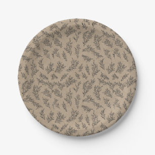 Rustic Kraft Give Thanks Holiday Paper Plate