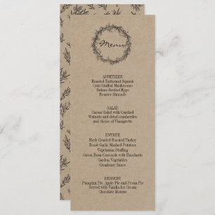 Rustic Kraft Give Thanks Thanksgiving Dinner Menu Invitation