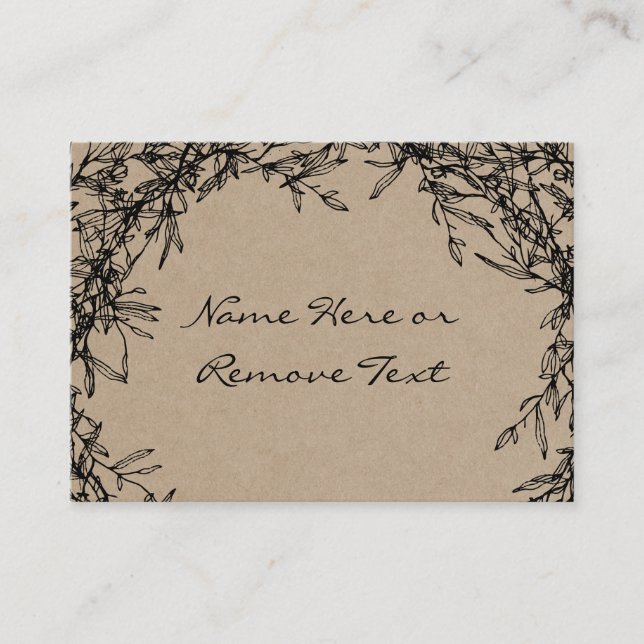 Rustic Kraft Give Thanks Thanksgiving Place Card (Front)